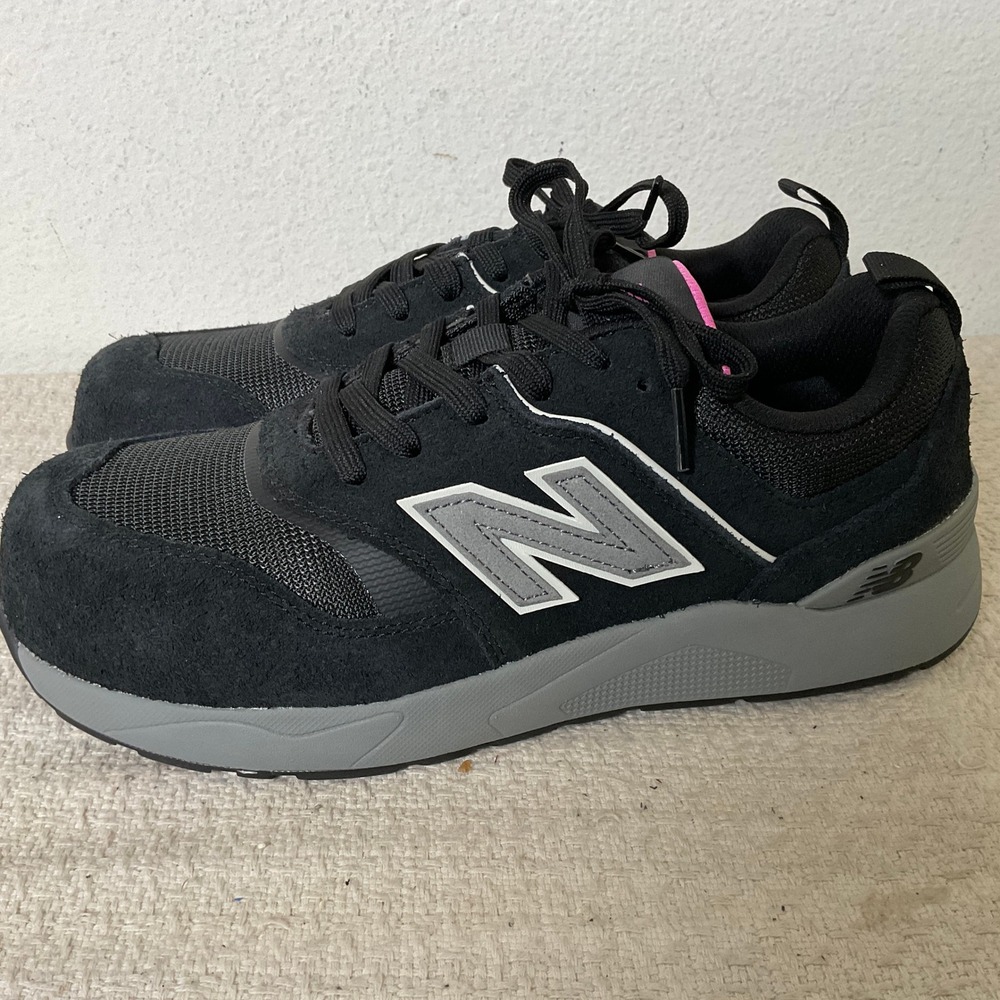 New Balance WUELEHBZ Womens 8 NWOB Slip Resistant Work Shoes Black Grey Pink